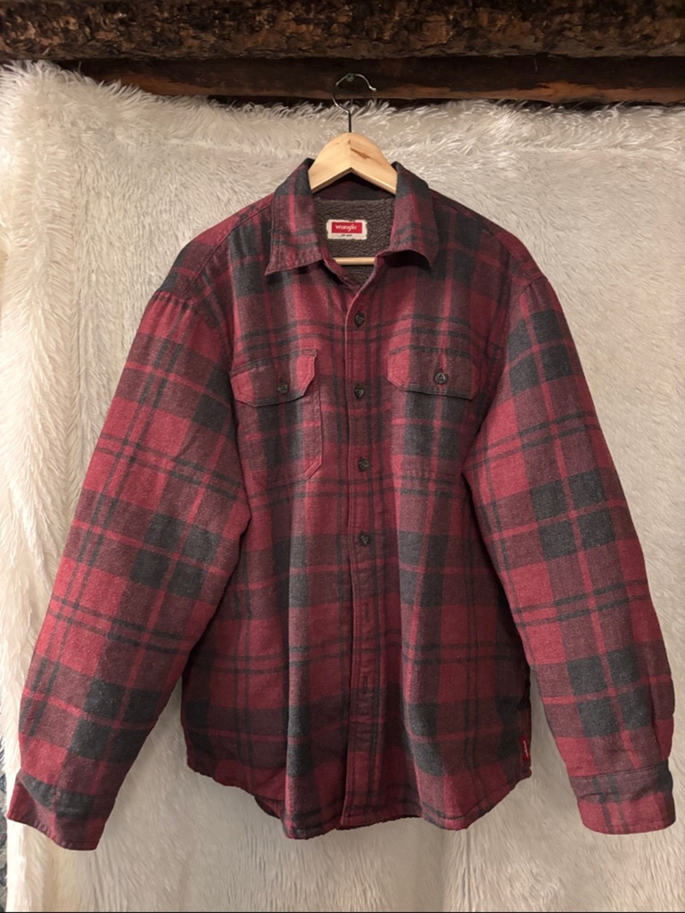 Wrangler Sherpa Lined Jacket Size Large